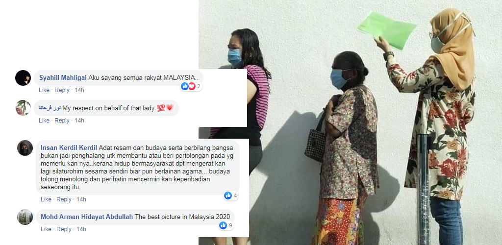 'The best picture in Malaysia 2020'- Warganet terharu gadis lindung nenek pakai fail