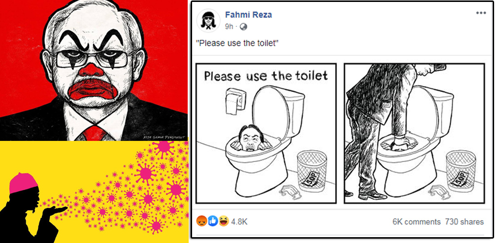 Lukis wajah mirip Dr Noor Hisham dalam mangkuk tandas, Fahmi Reza disifatkan biadap