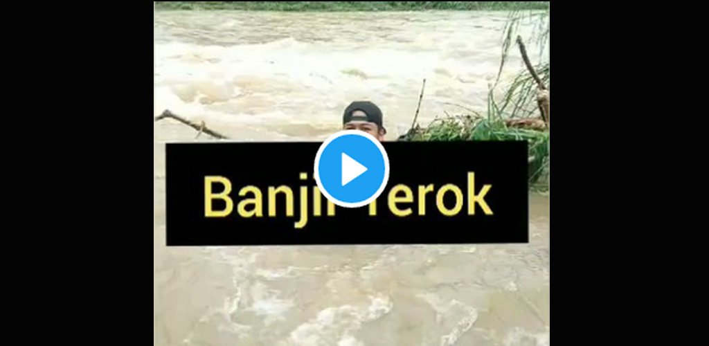 [VIDEO] Lelaki buat 'lintas langsung' dalam banjir raih tumpuan
