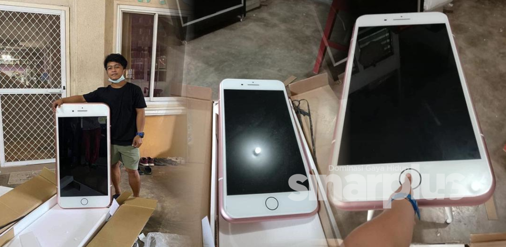 Lelaki ini beli iPhone secara online, yang sampai meja gergasi