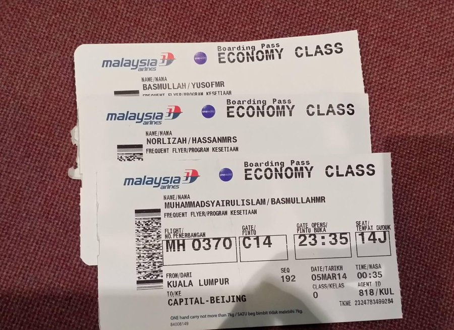 Lelaki ini kongsi pengalaman menaiki MH370 tiga hari sebelum dilaporkan hilang