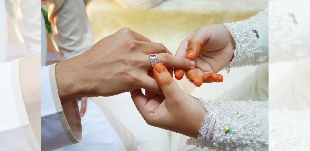 Digantung tidak bertali pengantin perkahwinan