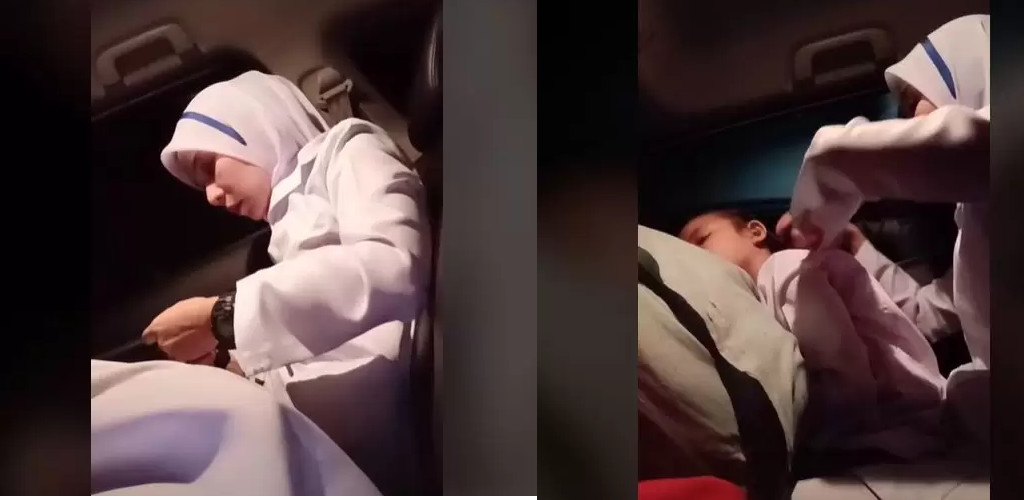 [VIDEO]Terpaksa siapkan anak ke sekolah dalam kereta, kisah jururawat curi perhatian warganet