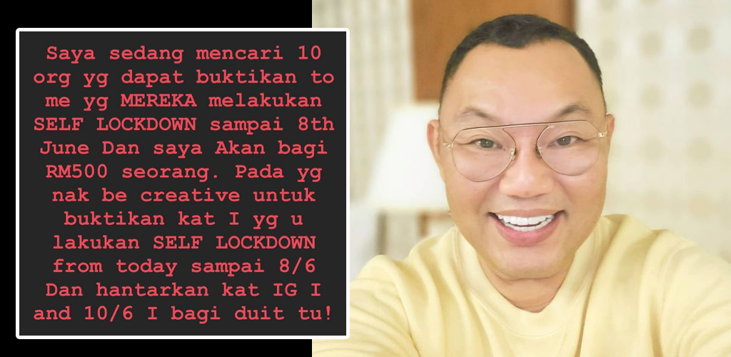 Wow! self lockdown dapat RM500, Michael Ang tawar ganjaran menarik