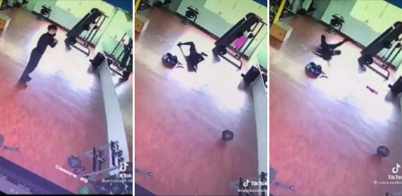 [VIDEO] Seram, badan lelaki ditolak, kaki ditarik diseret, rakaman CCTV gimnasium dedah pergerakan aneh