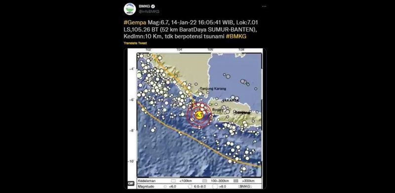 9 fakta berkaitan gempa bumi dengan magnitud 6.7 landa Banten, Indonesia