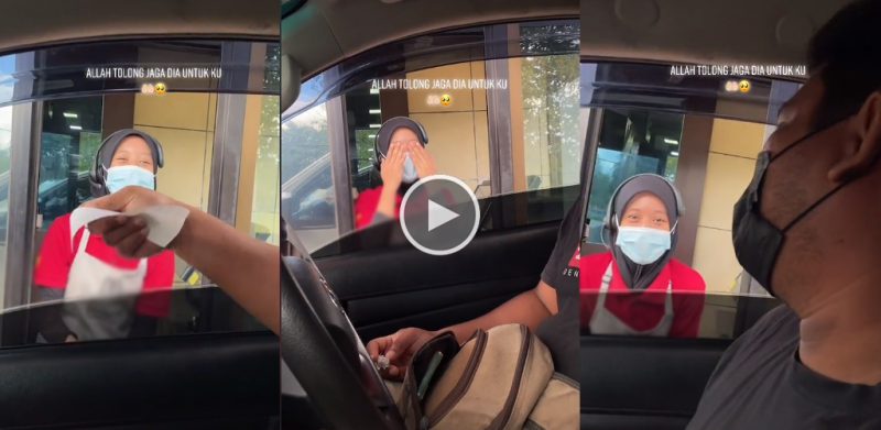 [VIDEO]Ayah terjumpa anak tengah kerja 'drive-thru' bikin ramai jurai air mata