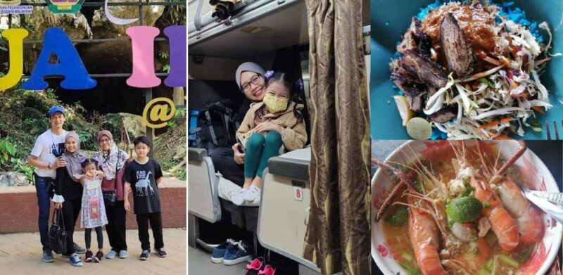 Bestnya! Wanita kongsi trip 5 sekeluarga naik kereta api, backpack Kajang ke Dabong siap itinerari