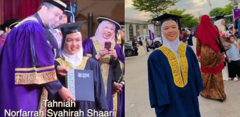 Selamat bergraduasi, Norfarrah Syahirah diiringi suami terima skrol Diploma Pentadbiran Awam, buktikan kekurangan bukan penghalang (2)