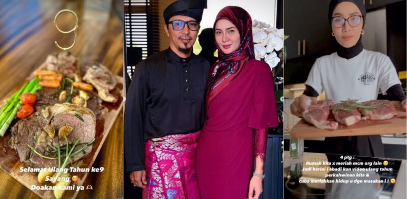 Anniversary ke-9, Elizad surprise suami dengan masakan. 'Masih berdua, bercinta. Doakan kami