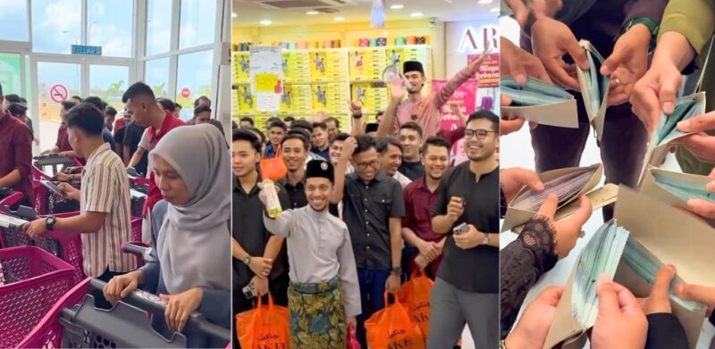 Majikan contoh! Khairul Aming tutup kilang bawa 100 staf shopping raya, sampul duit raya tebal jadi perhatian!