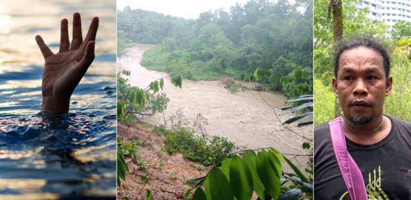 Suami pilu isteri, 2 anak maut dihanyut air deras, keterujaan menjala ikan bertukar tragedi (6)